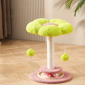 Sang trọng Hoa Mèo scratcher cao gãi bài viết với theo dõi đồ chơi và tương tác bóng dọc leo cây gỗ mèo cây - Product Image 2