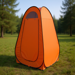 Tente de douche portable pop-up orange pour 1-2 personnes, abri de camping pour toilettes et vestiaire - Product Image 2