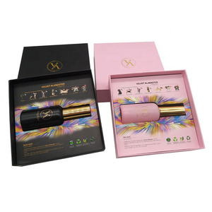 Boîtes d'emballage pour cadeaux Emballage personnalisé Boîte cosmétique noire élégante Boîte cadeau en papier magnétique pour emballage de soins de la peau