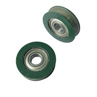 Rouleau de suspension de porte d'ascenseur 62x16x6203, roue verte OD62MM H16MM, roulement 6203 à gorge plate, pièces de rechange pour ascenseur