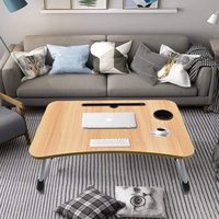 Table de lit pliable pour ordinateur portable, avec fente, support d'écriture et de lecture
