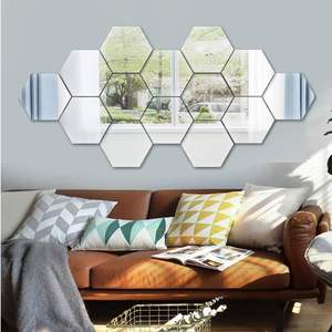 24 piezas hexagonales extraíbles acrílico espejo ajuste pared pegatina arte Decoración Para DIY ajuste correo pedido embalaje - Product Image 4
