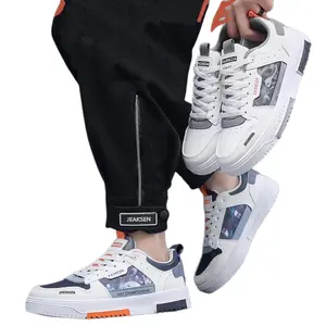 2023 Fashion Men Walking Style Sneaker PU Leather Shoes Boy skateboard shoes Mesh inside Breathable