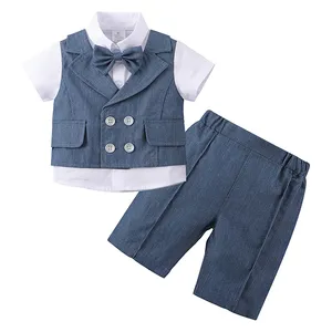 新しい夏の男の子のアパレル3パックシャツパンツ幼児スーツヨーロッパとアメリカの子供服