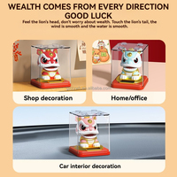 Grand Nod automatique de 3 pouces vague solaire Lion danse Fortune ornements haute qualité poterie et émail décoration de magasin de bureau