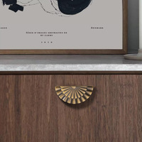 Petite poignée en bronze semi-circulaire pour tiroir de meuble, porte de placard, quincaillerie architecturale symétrique pour salon