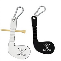 Porte-clés en cuir pour tees de golf, pochette de rangement portable pour tees de golf avec mousqueton, porte-clés motif club de golf, accessoire de golf, cadeau