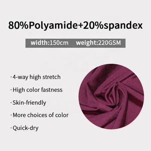 Ücretsiz örnek çok renkler parlak parlak pembe yüksek elastik naylon Spandex örgü kumaş iç çamaşırı Bikini mayo jimnastik kumaş - Product Image 3