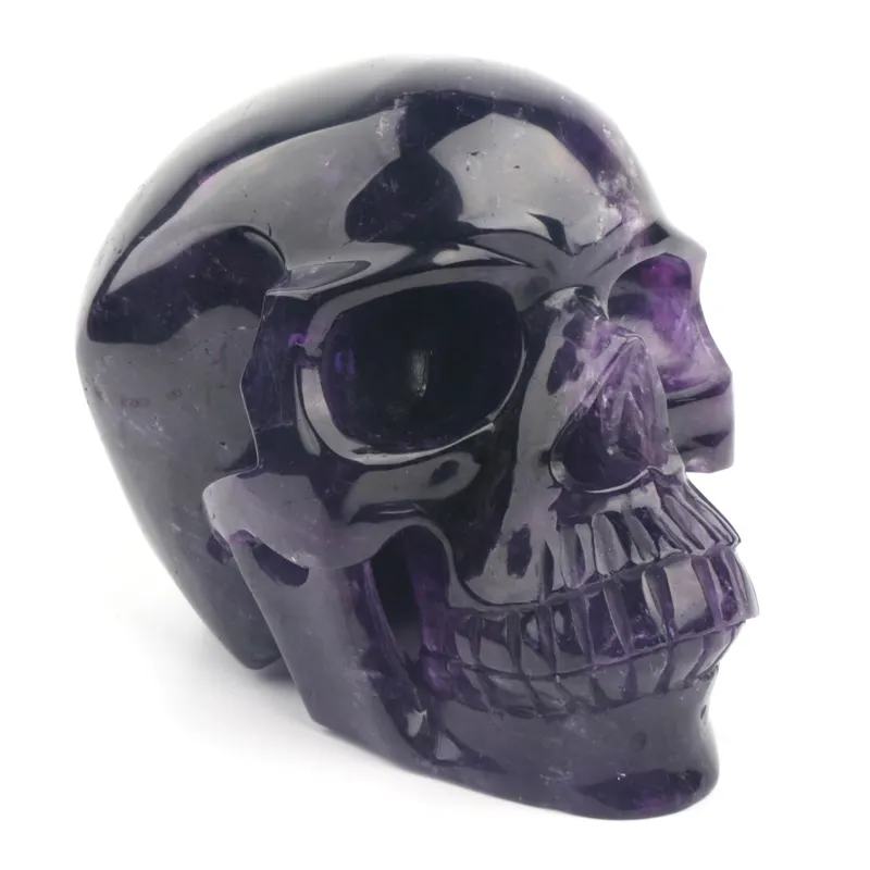 One of A Kind 8 นิ้วขนาดใหญ่Amethyst Crystal skulls