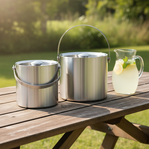 Classic Stainless Steel Camping Keep Cool Double Wall <strong>Ice</strong> <strong>Bucket</strong> <strong>with</strong> Tong and <strong>Lid</strong> - Product Image 4