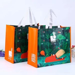 Low MOQ Custom Printed Recycle Reusable PP Laminated <strong>Non</strong> <strong>Woven</strong> Tote Shopping <strong>Bags</strong> - Product Image 1