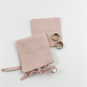 ורוד קטיפה פאוץ תיק מגנטי תכשיטי אריזת תיבת עם מיקרופייבר תיק - Product Image 5