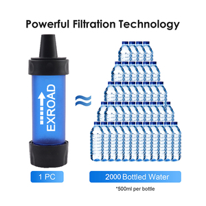 Exroad tùy chỉnh ngoài trời di động đa năng Máy lọc nước khẩn cấp Survival lọc nước rơm - Product Image 3