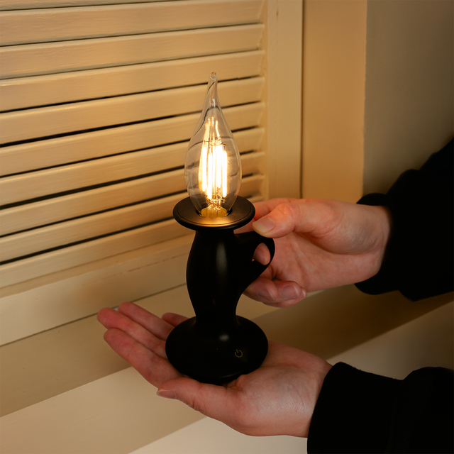 Modern Art Custom Logo Mini NightLight Candle Shape Dimmable Bedside Desk Lamp Rechargeable Led Night Light for Bedroom