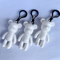 Porte-clés lapin fluide Offre Spéciale Porte-clés pendentif ours fluide embryon blanc pour petits cadeaux