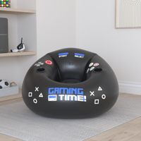 Pouf de canapé gonflable noir moderne élégant confort de jeu pouf européen pliable Durable avec porte-gobelet pour les joueurs