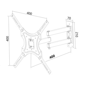 Xoay <span class=keywords><strong>TV</strong></span> Wall Mount cho <span class=keywords><strong>Led</strong></span> <span class=keywords><strong>LCD</strong></span> 32 "-55" Màn hình Vesa 400x400 khung thép với nghiêng tính năng cho phòng khách - Product Image 6