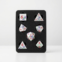 Ensemble de dés en métal personnalisés pour D&D avec gravure florale, dés de jeu de table en alliage de zinc pour Dungeons & Dragons, cadeau pour joueur de collection