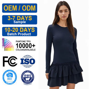 <span class=keywords><strong>Abiti</strong></span> <span class=keywords><strong>Estivi</strong></span> da <span class=keywords><strong>Donna</strong></span> <span class=keywords><strong>in</strong></span> Maglia a Linea A, OEM ODM - Nylon/<span class=keywords><strong>Cotone</strong></span>, Tinta Unita, Manica Lunga, Semplici ed Eleganti - Product Image 1