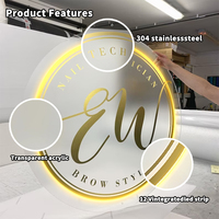 Enseigne en métal léger avec logo d'entreprise rétro-éclairé à LED personnalisée enseigne avec logo 3d lumineux pour publicité murale extérieure