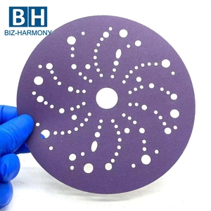 Disque de ponçage en céramique violette à crochets et boucles pour polissage automobile, multi-trous, qualité supérieure, compatible OEM/ODM - Product Image 2