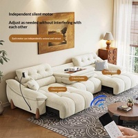 Canapé-lit 3 places vintage en chenille shaggy multifonctionnel avec structure en pin, style 2025, pour salon, pose sans contre-mur