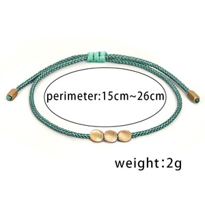 Bracelet tibétain fait main avec 3 perles irrégulières en laiton et cuivre, cordon rouge porte-bonheur <span class=keywords><strong>Feng</strong></span> <span class=keywords><strong>Shui</strong></span> chinois, chaîne réglable - Product Image 5