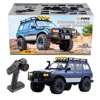 Coche RC FMS 1/10 Land Cruiser LC80 RS FCX10 PRO sin Escobillas, Control Remoto de 2.4 GHz, Eje Portal, Transmisión de Dos Velocidades, Diferenciales con Bloqueo