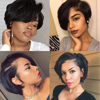LLBeauty Hair Vente flash Perruque courte en cheveux humains brésiliens Remy 13x4 entièrement faite à la main, coupe pixie, perruque à dentelle frontale, fournisseur de premier plan