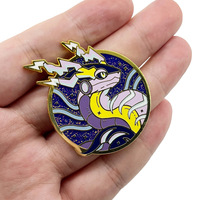 Insignia de Pokémon de Anime Clásico Japonés, Metal Galvanizado, Impresión por Grabado, Pintura al Horno, Mundo Alienígena, Monstruo, Sprite, Dibujos Animados