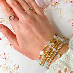 สร้อยข้อมือวินเทจ<span class=keywords><strong>18K</strong></span> ชุบทอง<span class=keywords><strong>18K</strong></span> เครื่องประดับสแตนเลสลูกปัดสร้อยข้อมือของขวัญผู้หญิง - Product Image 2