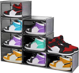 <b>Storage</b> <b>Box</b> Foldable Magnetic Drop Front Acrylic Transparent <b>Stackable</b> Plastic Shoe Organizer Single for Bathroom Living Room - Product Image 1
