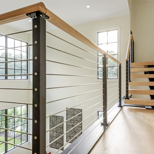 Hiện đại 50x50mm cầu thang WPC thép không gỉ dọc Cáp lan can lan can tay vịn cho biệt thự kính lan can lan can - Product Image 1