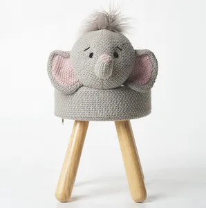 Silla nórdica de elefante para niños, taburetes de animales con cubierta lavable, de madera, de diseño exclusivo