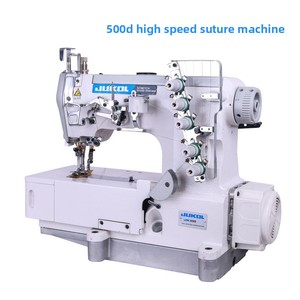 Machine à coudre industrielle à grande vitesse, triple aiguille, cinq fils, interlock, pour ourlets, cols, sous-vêtements, plateforme plate, mécanique - Product Image 1