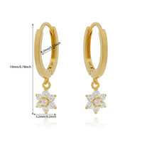 Boucles d'oreilles créoles délicates en laiton plaqué or avec breloques en zircone cubique, empilables, pour cartilage, bijoux d'oreille pour femme