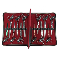 Ensemble de ciseaux professionnels incurvés pour animaux de compagnie, logo personnalisé, vente en gros d'usine, kit de toilettage pour chats et chiens