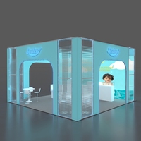 Stand d'exposition modulaire en plexiglas transparent 20x20, facile à assembler, vitrine de vente au détail, stand de salon professionnel