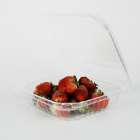 Boîte en plastique BOPS à couvercle rabattable très transparente et résistante à la chaleur pour sushi pizza pâtes à emporter emballage alimentaire cuit