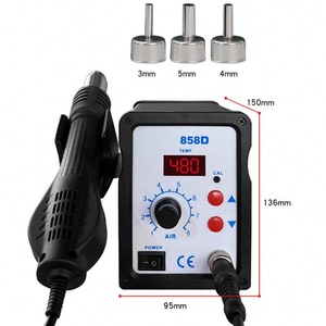ปืนลมร้อน 858D BGA Rework Solder Station เครื่องเป่าลมร้อน เครื่องเป่าผม ปืนลมร้อนบัดกรี 220V 110V สำหรับซ่อมแซมงานเชื่อม SMD SMT - Product Image 3