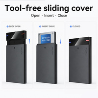 VegGieg Box Esterno USB 3.0 per Disco Rigido SATA da 2,5 Pollici, Custodia Trasparente in Plastica per HDD, Adattatore per SSD
