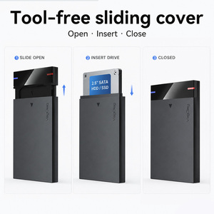กล่องใส่ฮาร์ดดิสก์ VegGieg USB3.0 ขนาด 2.5 นิ้ว SATA  แบบใส  วัสดุพลาสติก  กล่องเก็บข้อมูลภายนอก  ใช้ได้กับ SSD - Product Image 5