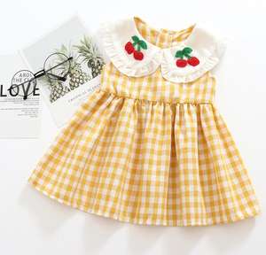 Robes d'été pour enfants en gros à prix abordable, jolies robes cerises rouges, style coréen, vêtements tendance pour filles - Product Image 4