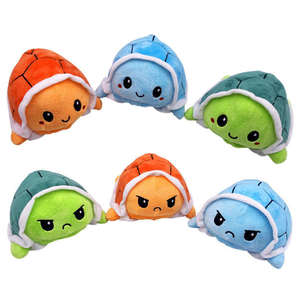 15cm Schattig Pluche Dieren Knuffel Schildpad Speelgoed Dubbelzijdig Omkeerbare Pop PP Katoenen Vulling Trooster Glimlachende Schildpad Cadeau - Product Image 1