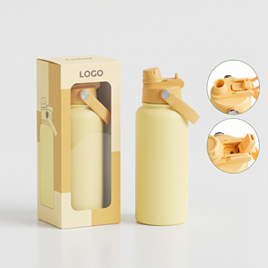 Bouteilles d'eau isothermes en acier inoxydable à double paroi avec logo personnalisé, 18oz, 24oz, 32oz, 40oz, avec bec verseur 2-en-1 et couvercle à paille - Product Image 1