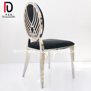 2020 benzersiz tasarım ziyafet kullanılan değiştirilebilir geri altın paslanmaz çelik düğün sandalyesi - Product Image 5