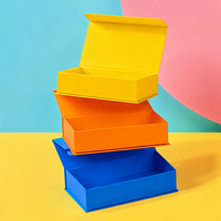 Boîte cadeau en carton rigide pliable magnétique de luxe avec logo personnalisé, coins arrondis, écologique, durable, finition vernie