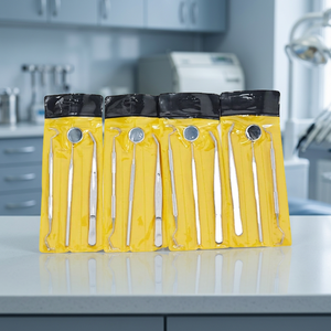 Ensemble d'instruments dentaires électriques professionnels, miroir argenté, sonde, pinces avec poignée ergonomique pour examen et traitement buccal - Product Image 2