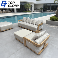 Ensemble de canapés de jardin en aluminium moderne TG pour villa, hôtel, terrasse, bord de piscine, extérieur