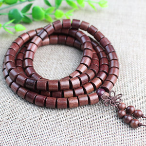 108 Bead Purple Heartwood Buddhist <b>Bracelet</b> Barrel Shape Women's Jewelry For Religious Ceremonies - Product Image 1